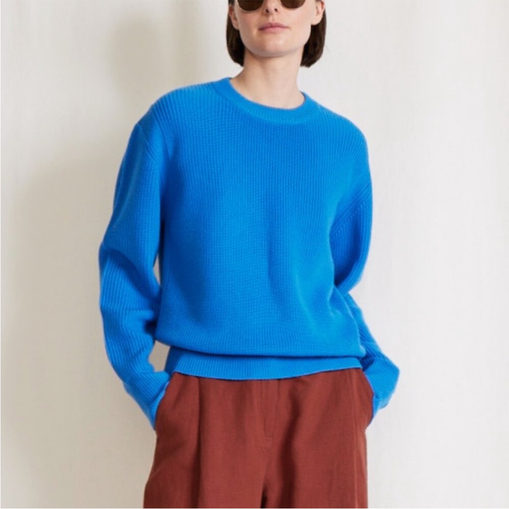 Apiece Apart Bright Blue Crewneck Sweater